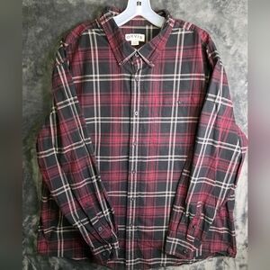 Orvis Men's Plaid Shirt - Red and Black